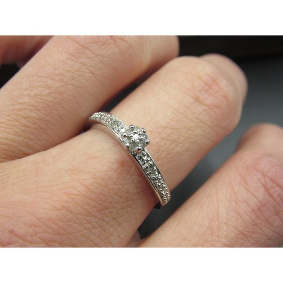 Size 8.25 Sterling Silver Tomorrow Diamonds Orb Band Ring - Picture 3 of 9